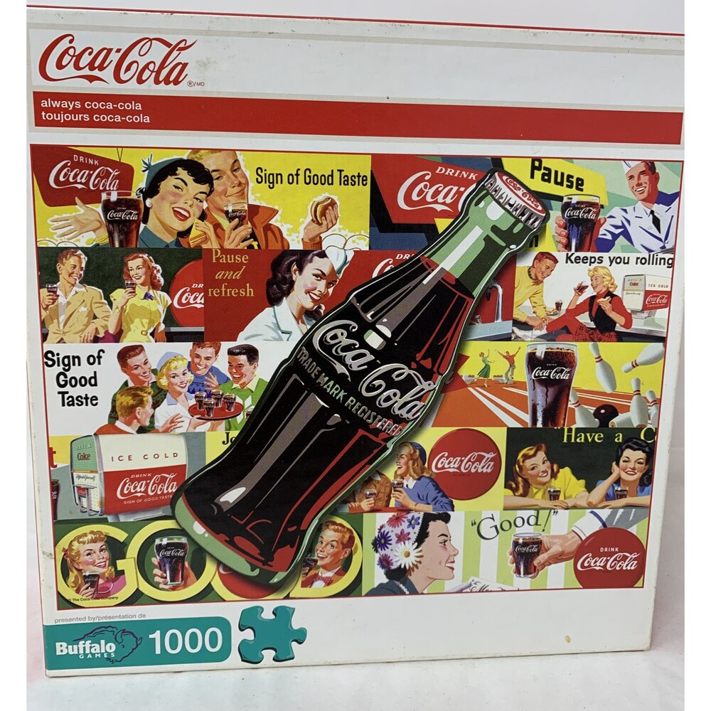 Buffalo Games Always Coca-Cola 1000 Piece Jigsaw Puzzle Sealed Retro Design Ads - Picture 2 of 7